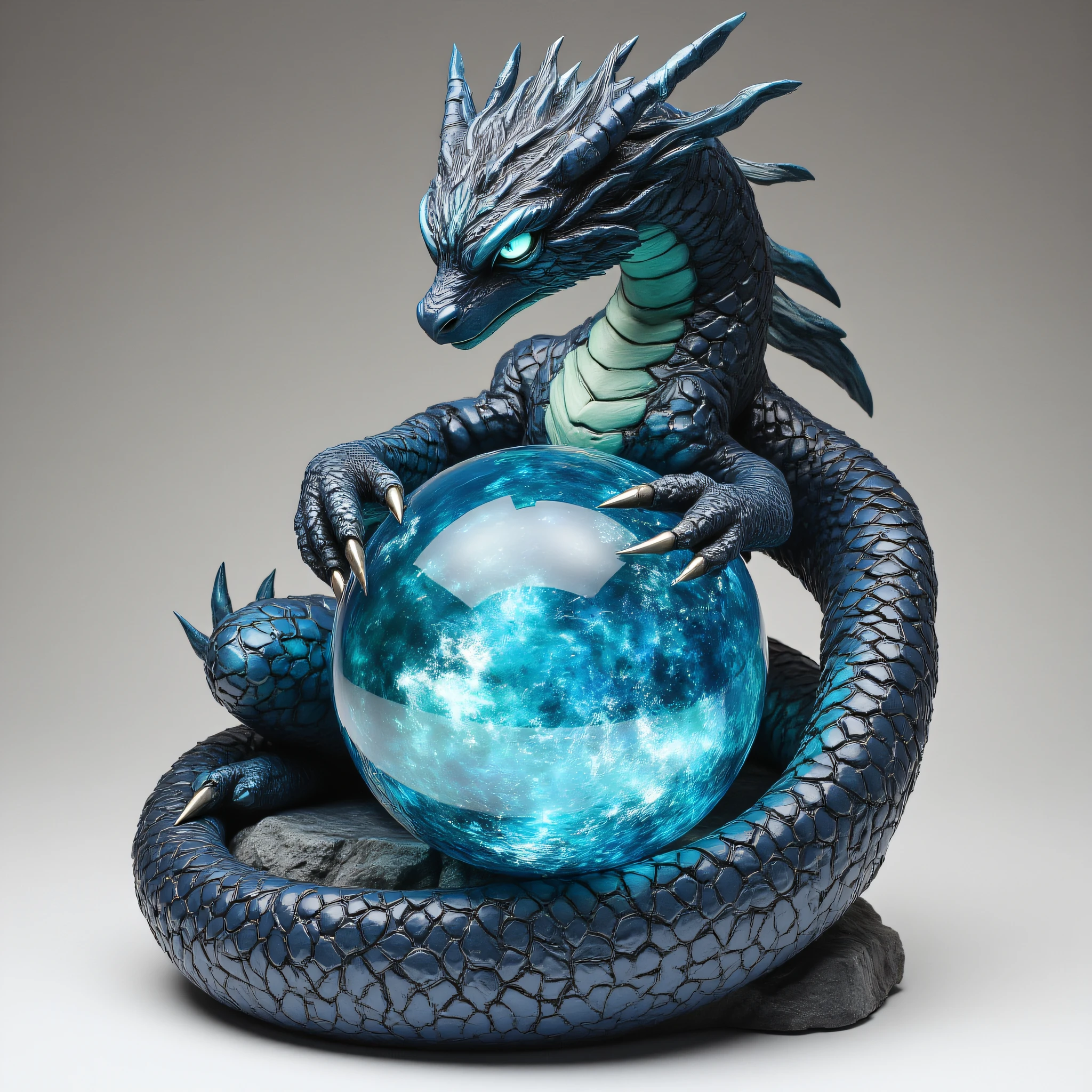 ArsFigurine, Vinyl statue, Detailed dragon curled around a crystal ball