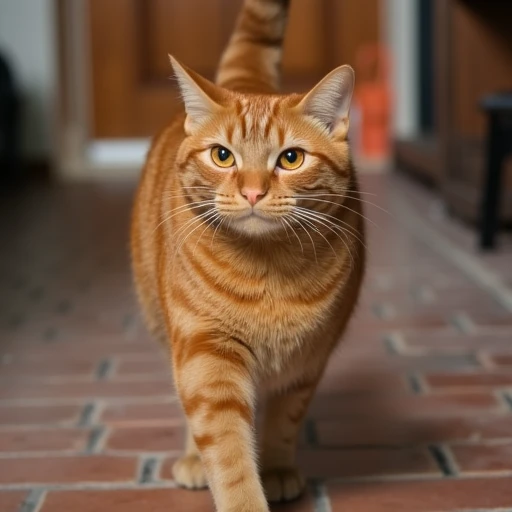 proffesional photoshoot of  xpanzudox orange cat running for president