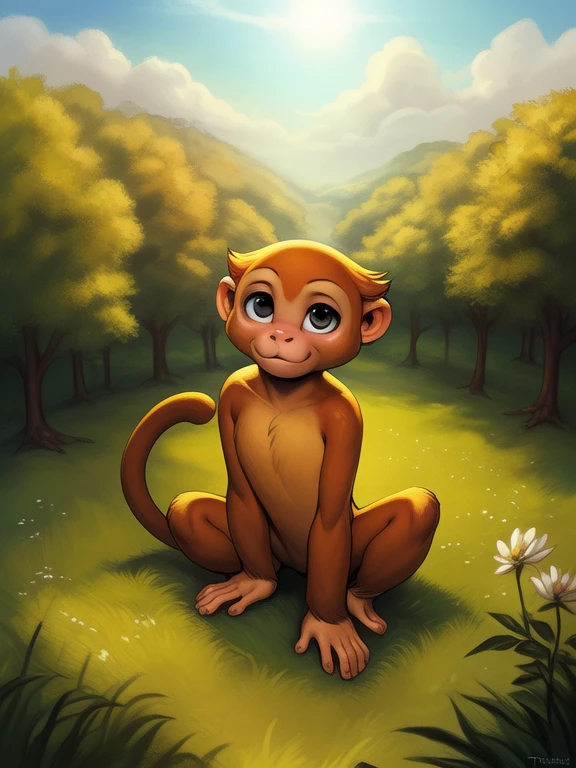 <lora:DexterMinNMYif:1>  Dexter, primate, monkey, brown fur,   nude, (chibi,)
Looks at the viewer, ((cowgirl position,  high-angle view,))
[ large window, (nature), forest, grass, day shining, clouds, flowers, ]
(beautiful, aesthetic, perfect, delicate, intricate, saturated colors), masterpiece, digital drawing, best quality,
[by kenket|by totesfleisch8], by thebigslick:by silverfox5213:0.8], [by syuro, by paloma-paloma::0.2, (Tricksta, TotesFleisch8)