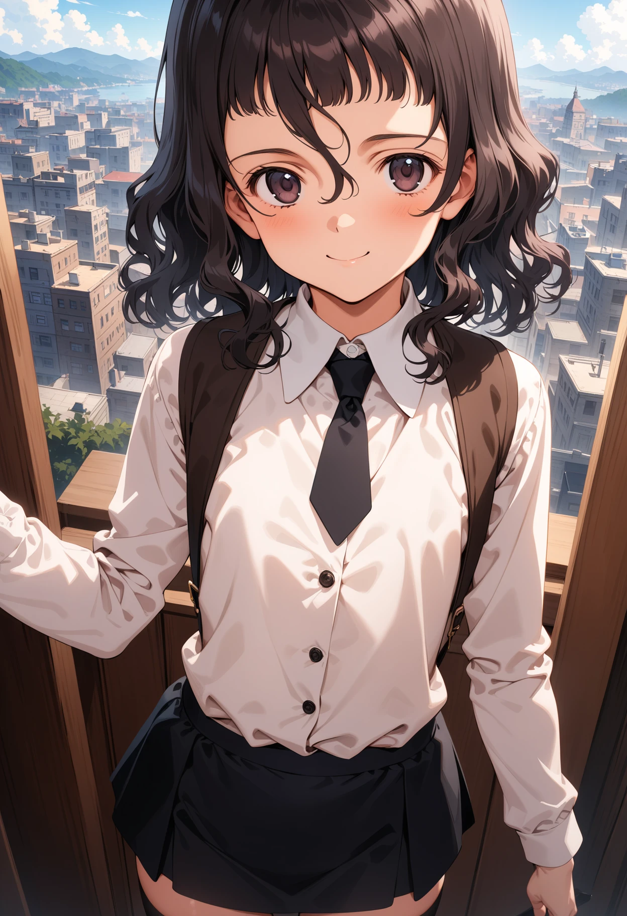 masterpiece,best quality,very aesthetic,absurdres,intricate details,1girl,
<lora:thouka_v1:1>,thouka,black eyes,hair between eyes,white blouse,black tie,gray pencil skirt,black_thighhighs,loafers,
<lora:Fixhands_anime_bdsqlsz_V1:1>,light_blush,looking_at_viewer,city,smile,standing,, masterpiece,best quality, very aesthetic, absurdres, ultra detailed, high resolution, 4k, extremely detailed CG,