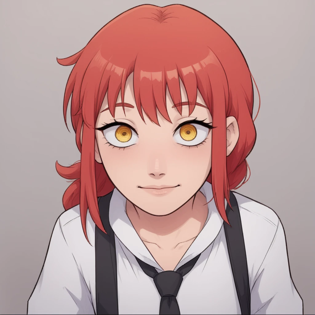 at_lojart, makima (chainsaw man), red hair, yellow eyes, braid