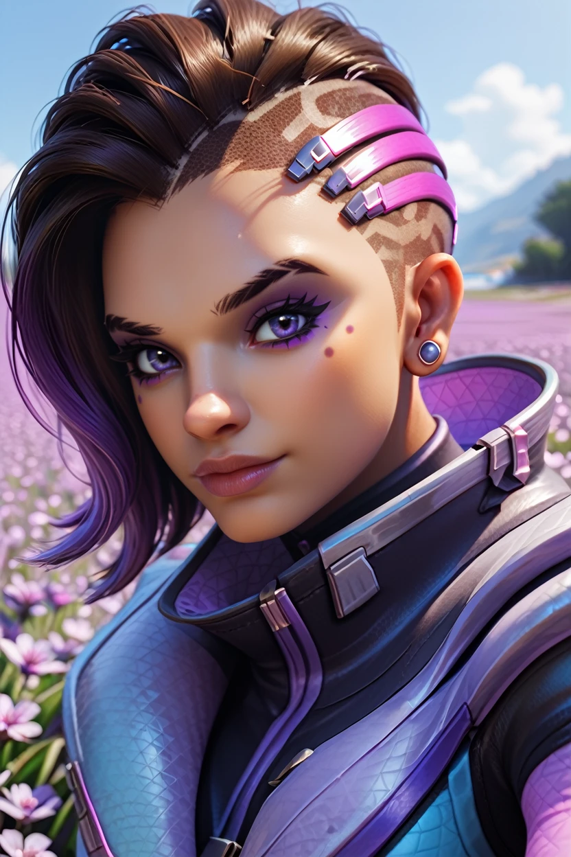 score_9, score_8_up, score_7_up
<lora:OSombra:1.0>
OSombra, 1girl, brown hair, purple eyes, undercut, looking at viewer, lavender field, midday, bright and vibrant with a sea of purple blooms