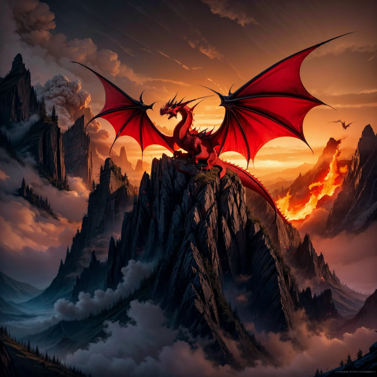 red dragon, winged dragon, sleeping, <lora:fireperfectworld:0.8>, elementalplanefire, <lora:more_details:0.6>, high quality, highres, masterpiece, best quality, 8k, intricate, detailed, <lora:add_detail:0.6>, very detailed