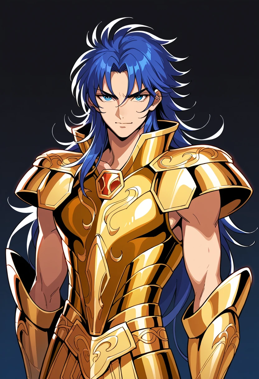 score_9, score_8_up, score_7_up,
BREAK, 1man, gemini no saga, solo, male, (dark hair, long hair, blue hair), manly, athletic, strong arms, hazelnut eyes, light-skin male, toned male body, limp, <lora:Gemini_No_Saga_-_Pony-000007:0.75>, dark hues, full body armor, gold armor, gold gauntlets, detailed armor, intricate details, blue lycra bottoms under armor, blue lycra shirt sleeveless,
BREAK, looking at viewer, serious smile, midriff, cowboy shot, (upper body:1.5),
BREAK, realistic