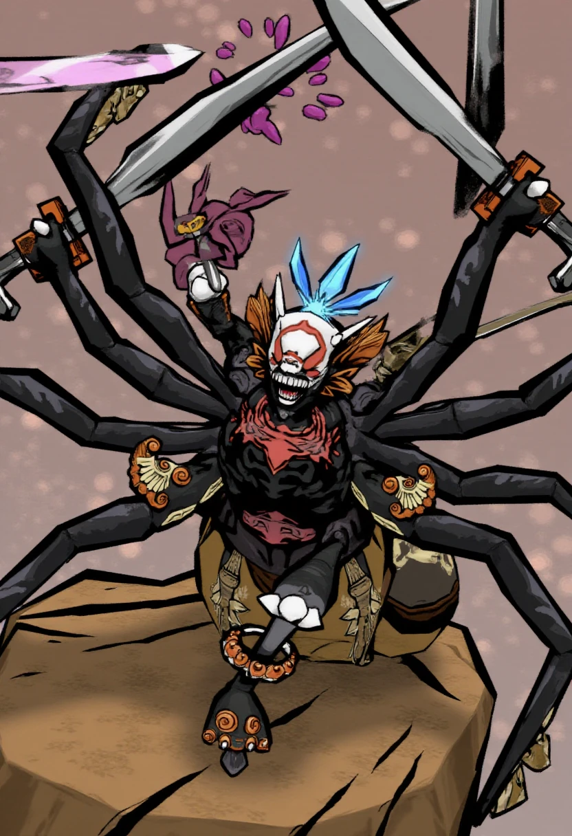 okamistyle, a spider wielding multiple swords.  