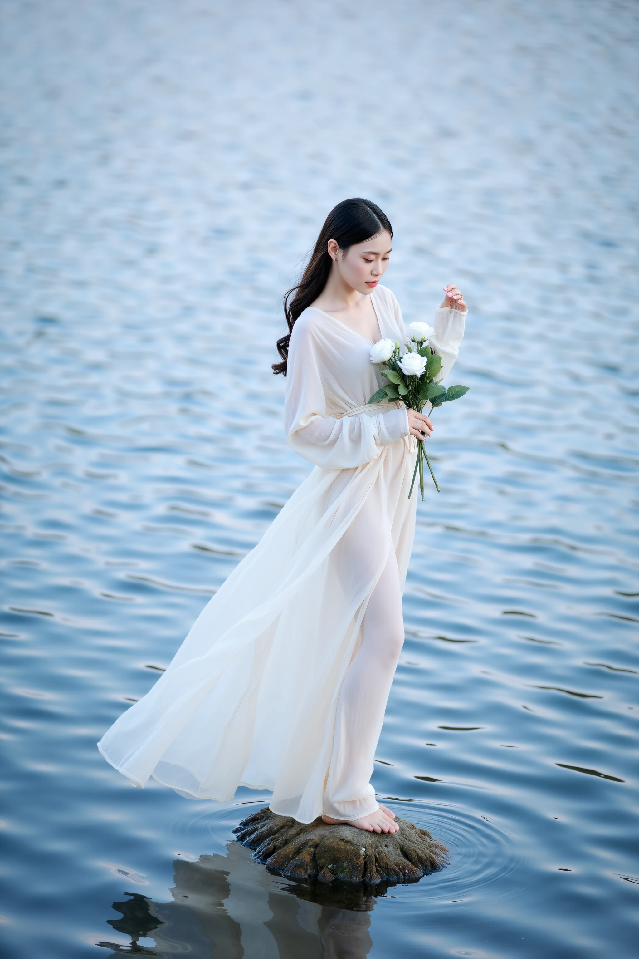 (((best quality))),(((ultra detailed))),(((masterpiece))),illustration,a girl, solo,slim,thin,flat chest,serene setting,(sunrise:1.5), simple dress,shoulder length straight bob hair, morning breeze, innocence, hope, radiant face, teary eyes, clarity, rainy morning, picturesque scene, soil footprints, pastel shoes, journey, old photo, warmth, embrace, tree in storm, support, companionship, path after rain, whispered words, wind fury, anchor, brighter tomorrow, alone but not alone, love, dawn,standing,from front,upper body