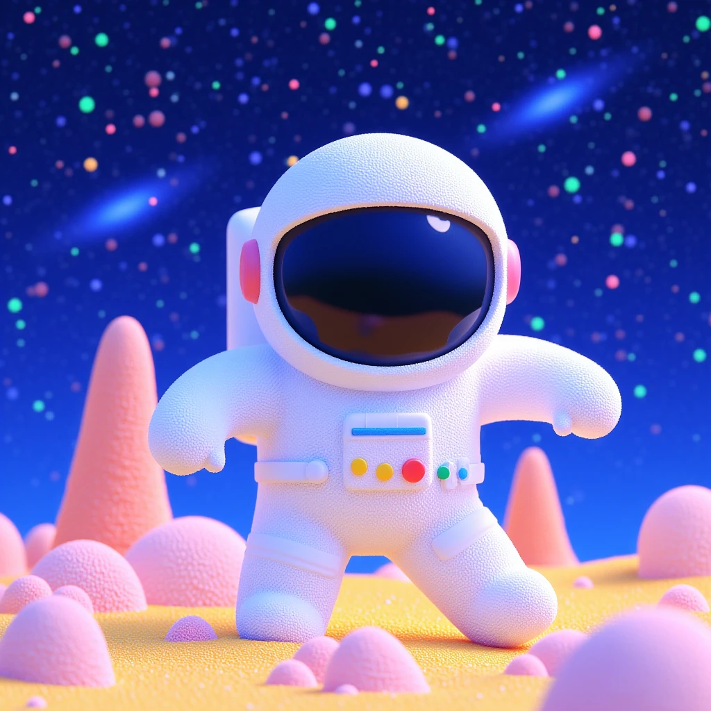 Juaner_cute,
A fearless astronaut, with a reflective visor and sleek spacesuit, bounding across the rocky surface of an alien planet against a backdrop of distant nebulae.