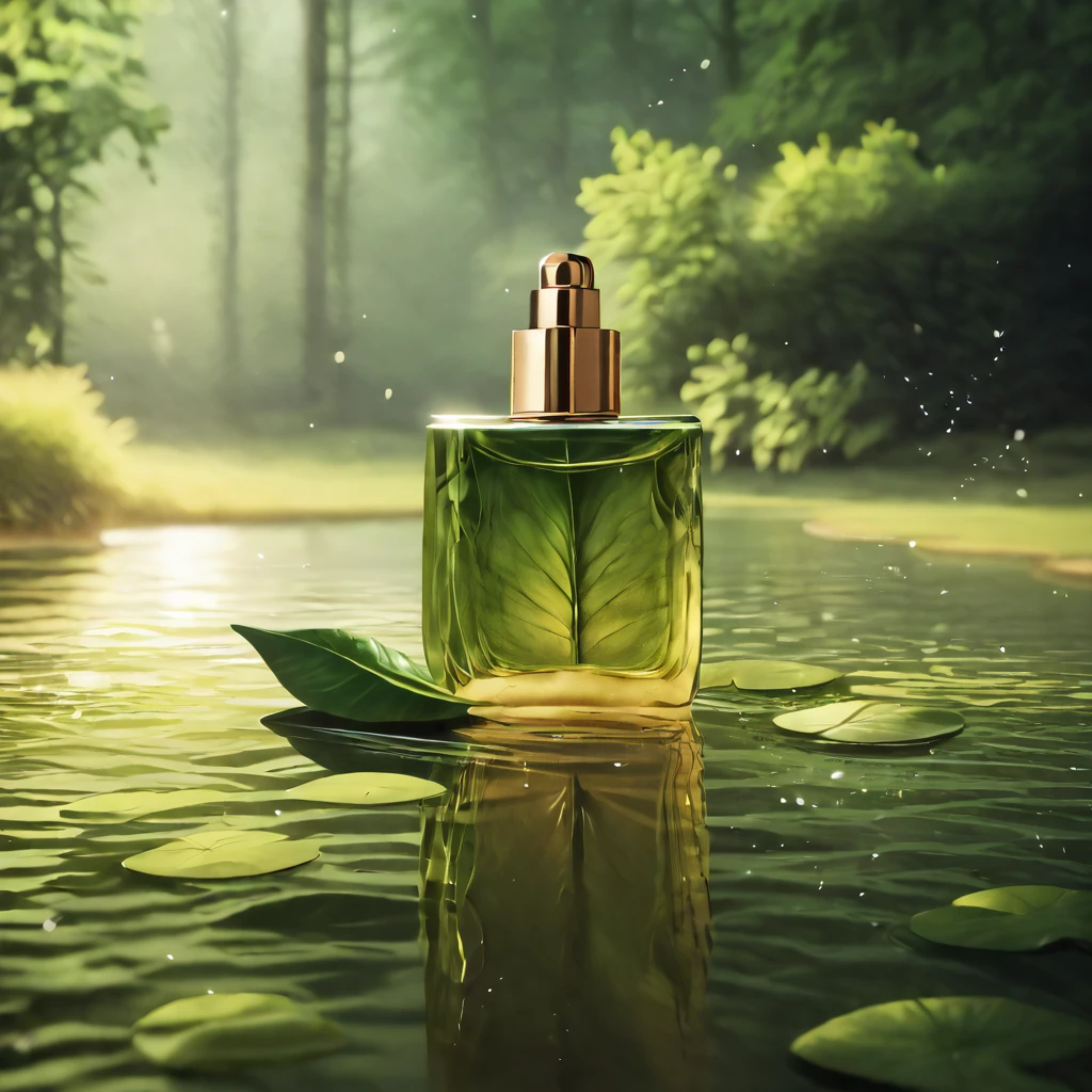 score_9, score_8_up, score_7_up,realistic, <lora:TTads_Cosmetics:1>,ttads,no humans, (still life:1.1),green theme,
BREAK
nature, leaf, reflection, water,depth of field, depth of field, forest,poster, photorealistic,light particles,