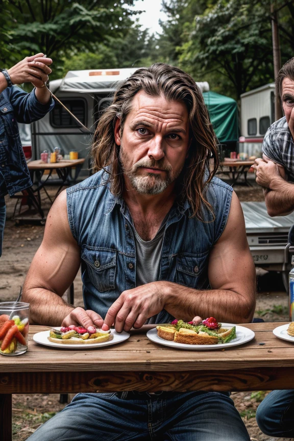 RAW PHOTO of a group of men in a trailer park fighting over a picnic table, white trash people, rugged lifestyle, messy street, trailer cour ,hypermaximalist, hyper realistic, super detailed,)))<lora:exposure_control_v10:-0.2> <lora:more_details:0.8>,, focus stacking, high quality, logical composition, professional shot, national geographic, 1080, cinematic,hypermaximalist, hyper realistic, super detailed, highly-detailed-facial-features, detailed faces, poor living,)))