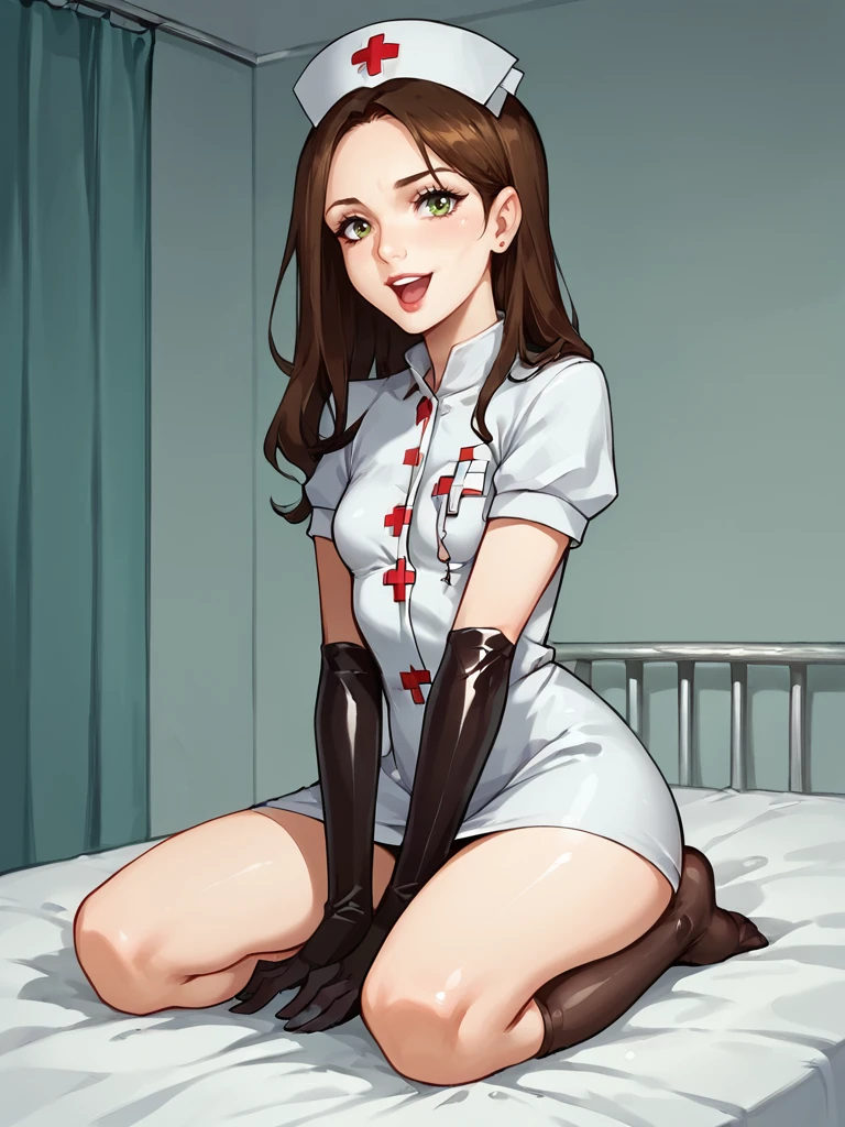 score_9, score_8_up, score_7_up, score_6_up, score_5_up, score_4_up, source_anime BREAK
<lora:Aluna:1>, small breasts, nurse uniform, latex gloves, sitting on doctors bed, hospital room, laugh,âââ