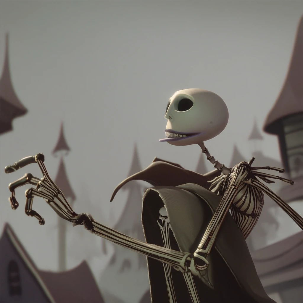 Score_9, score_8, claymation, nightmare before christmas, skeleton