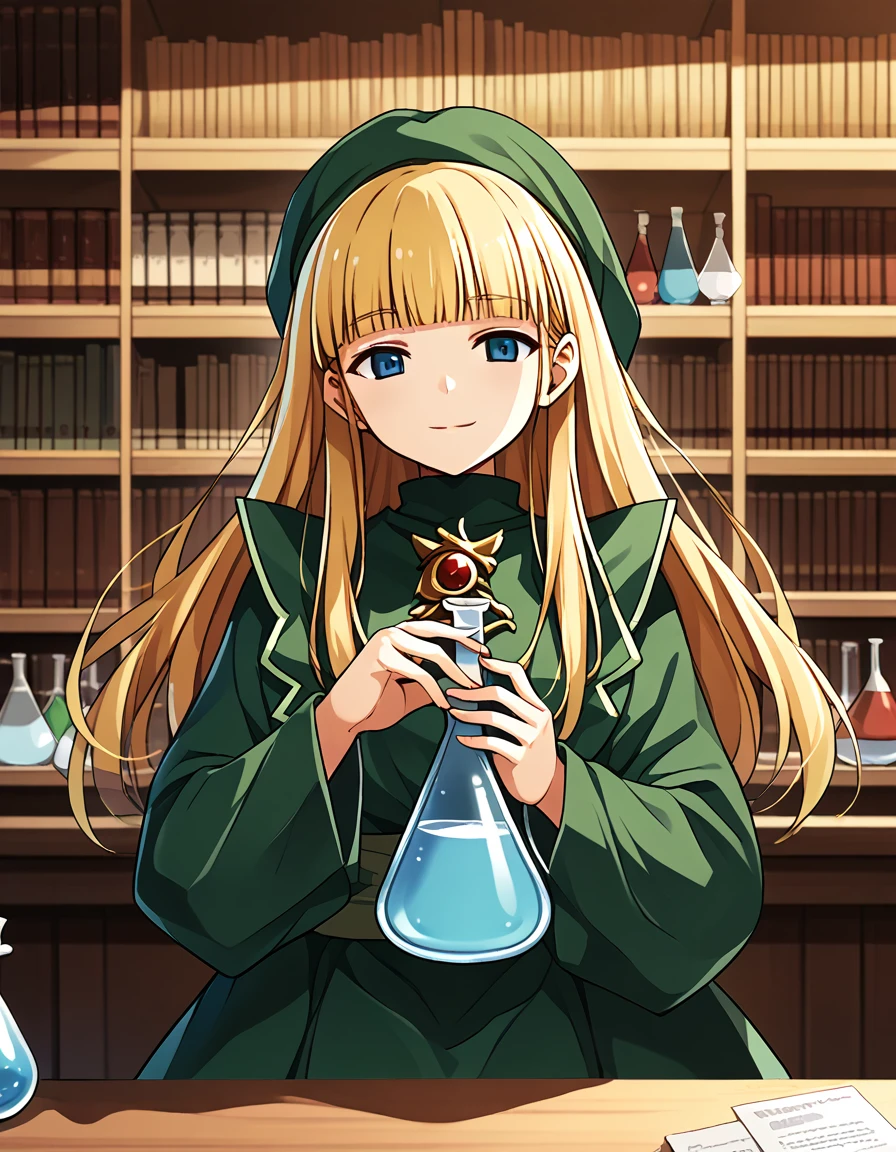 <lora:witchP4_SDXL_pony_fp16_ver10_168:1>,1girls,green dress,green headwear,long sleeves,long skirt,blunt bangs,brooch,upper body, <lora:HairintakesEraser_v10_Pony:1.5>, laboratory,flask,bookshelf,wooden table,, score_9, score_8_up, score_7_up, BREAK source_anime, rating_explicit, best quality, masterpiece, uncensored,<lora:pony_good_hands:1>,good_hands ,[pony diffusion V6 is trained by PurpleSmartAI:100]