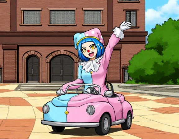 <lora:Patricia Wagon:1.0>, patricia wagon at the donut shop, black eyes, thrilled, colorful sprinkle donuts