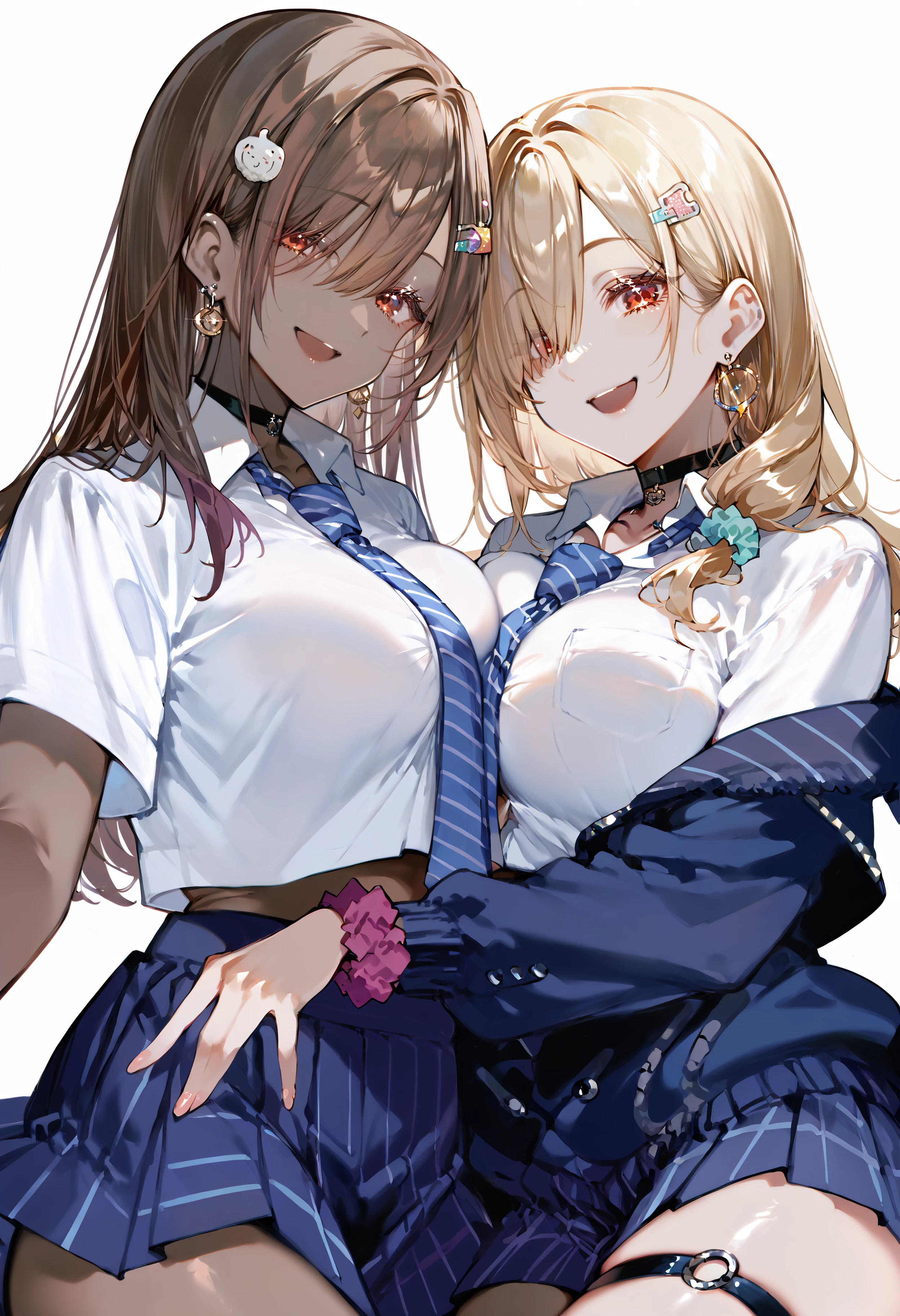 2girl,face close up, focus on tongue,looking at viewer, yuri, kiss, drooling、face to face,tongue out,licking tongue,, sweaty, nsfw,,gyaru, collarbone, bow, loose bowtie, white shirt, collared shirt, long sleeves, bracelet, wrist scrunchie,blue skirt, pleated skirt,
clothes around waist, naughty smile, disgusting, disdaining,licking each other's tongues,low angle shot,cum on tongue