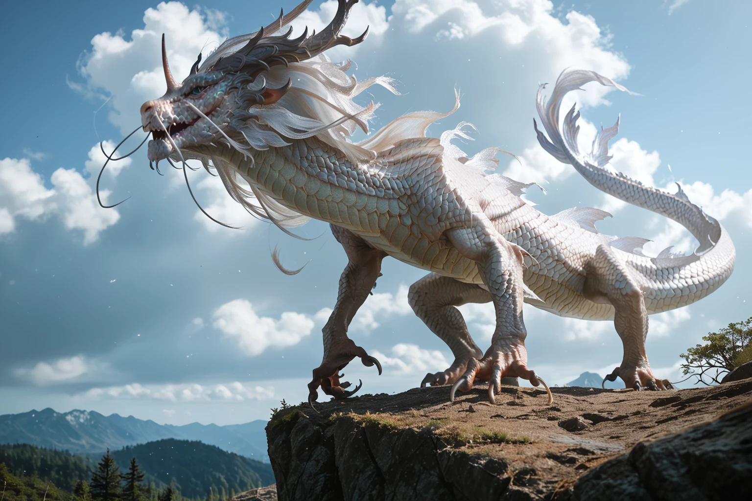 score_9,score_8_up,score_7_up,light magicrealistic,realism,highly detailed,perfect quality,high quality,
<lora:Kang the Metal Dragon-pony-v20:0.8>,full body,Kang the Metal Dragon,eastern dragon,(four claws),on the sky,cloud,