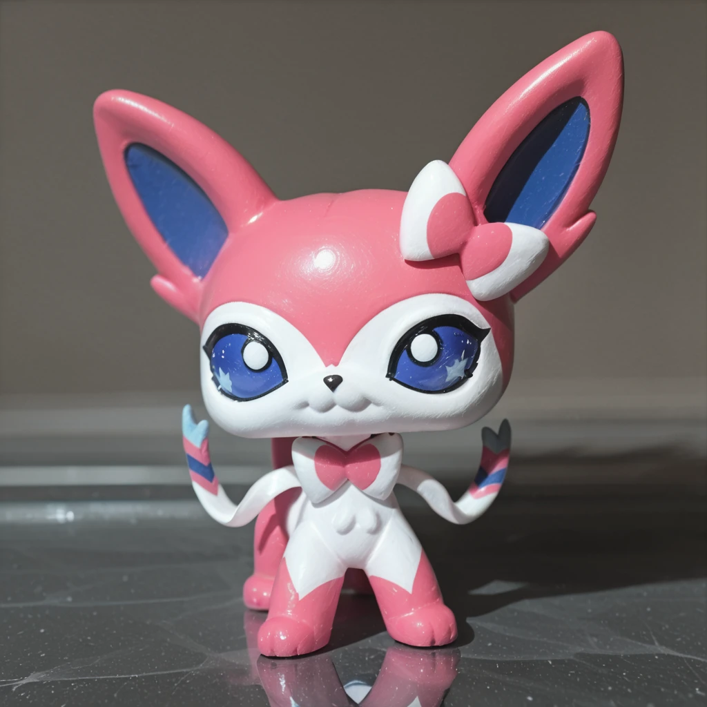 score_9_up, score_8_up, furry female, sylveon, purple fur, pokemon \(species\), solo, makeup, reflective, highlighter, beautiful abstract design, abstract background, photorealistic, custom lps, littlest_pet_shops, <lora:LPS-000009:1>
