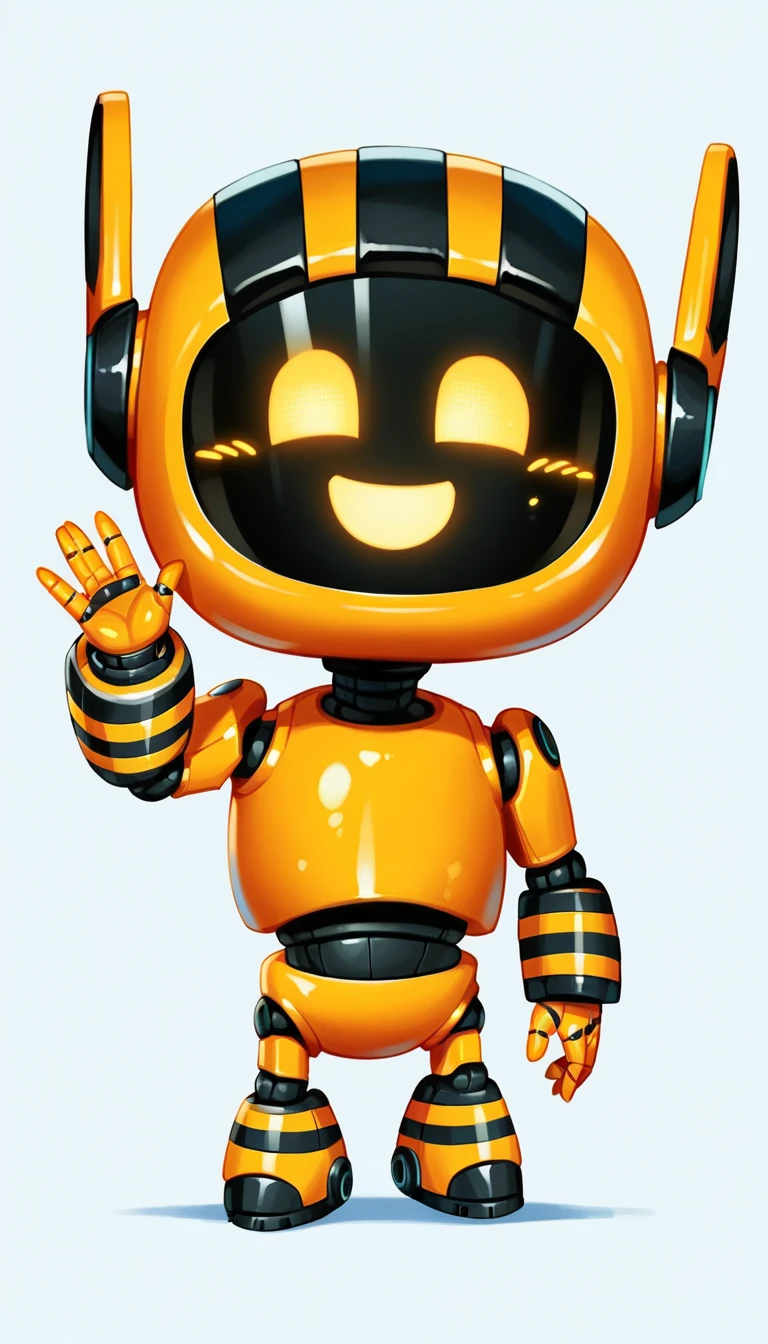 1girl, score_9, score_8_up, score_7_up, score_6_up,  <lora:glavakolhoza_beelinebot:0.85>, glavakolhoza_beelinebot, robot, screen face, smiling, waving, chibi, simple background