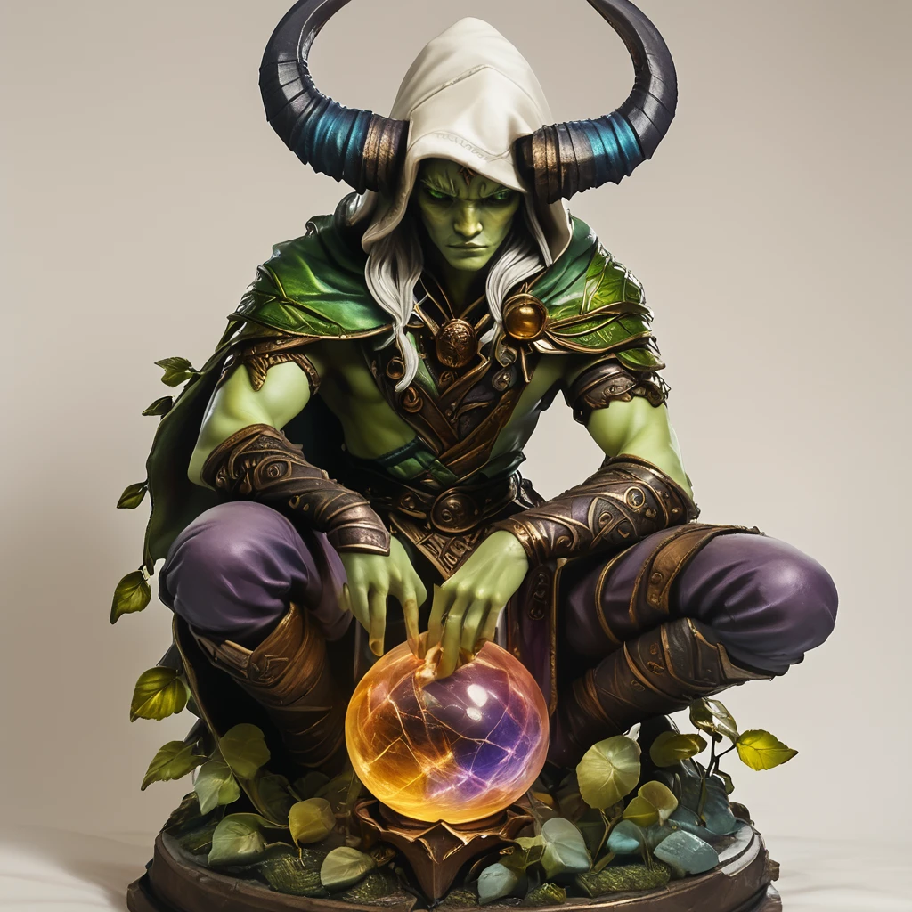 Score_9, score_8_up, score_7_up, score_6_up, <lora:VinylStatuePony:1>  ArsFigurine, Vinyl statue, Thiefling Warlock, horns