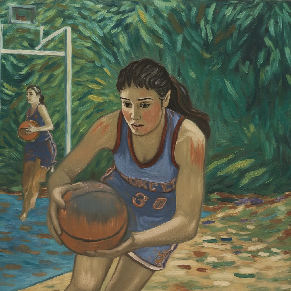 vncnt. a woman playing basketball