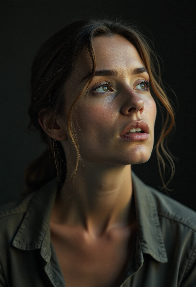 a expressive woman,Photo by Hasselblad X1D-50c with 18-55mm STM lens ultra intricate details and textures 16k maximum resolution possible 600dpi,Philipp Otto Runge,moody lighting,Digital art,Kodak Ektar 100,specular lighting