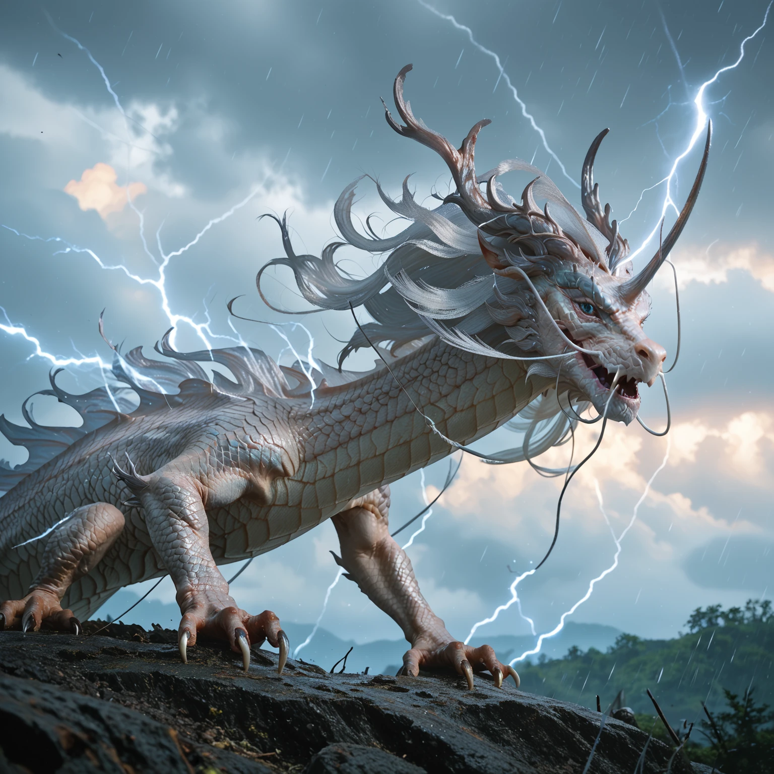 score_9,score_8_up,score_7_up,light magicrealistic,realism,highly detailed,perfect quality,high quality,
<lora:Kang the Metal Dragon-pony-v20:0.8>,Kang the Metal Dragon,eastern dragon,(four claws),on the sky,hover,storm,