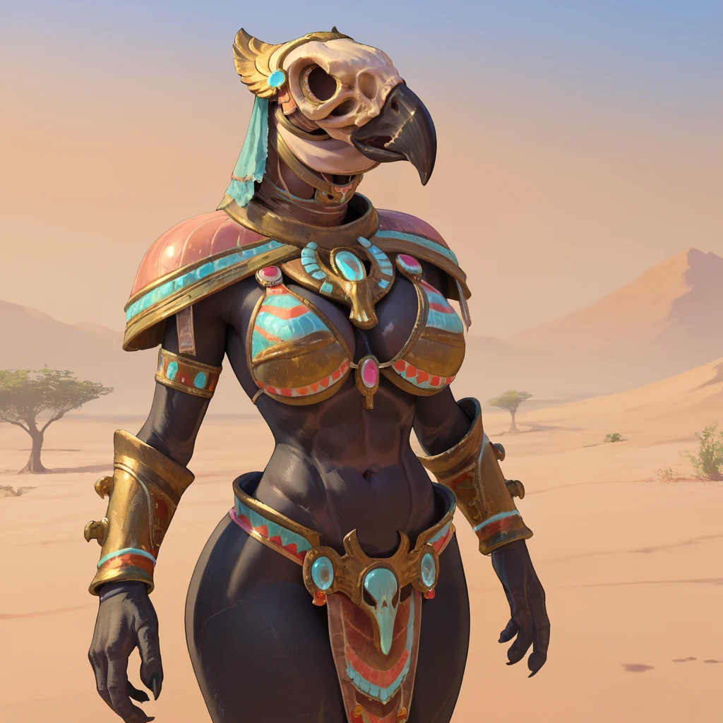 score_9, score_8_up, score_7_up, desert,
Ushabti, solo, beak, skull, no eyes, curvy, bikini armor, skindentation, wide hips,
<lora:Ushabti_PonyXL:0.8>