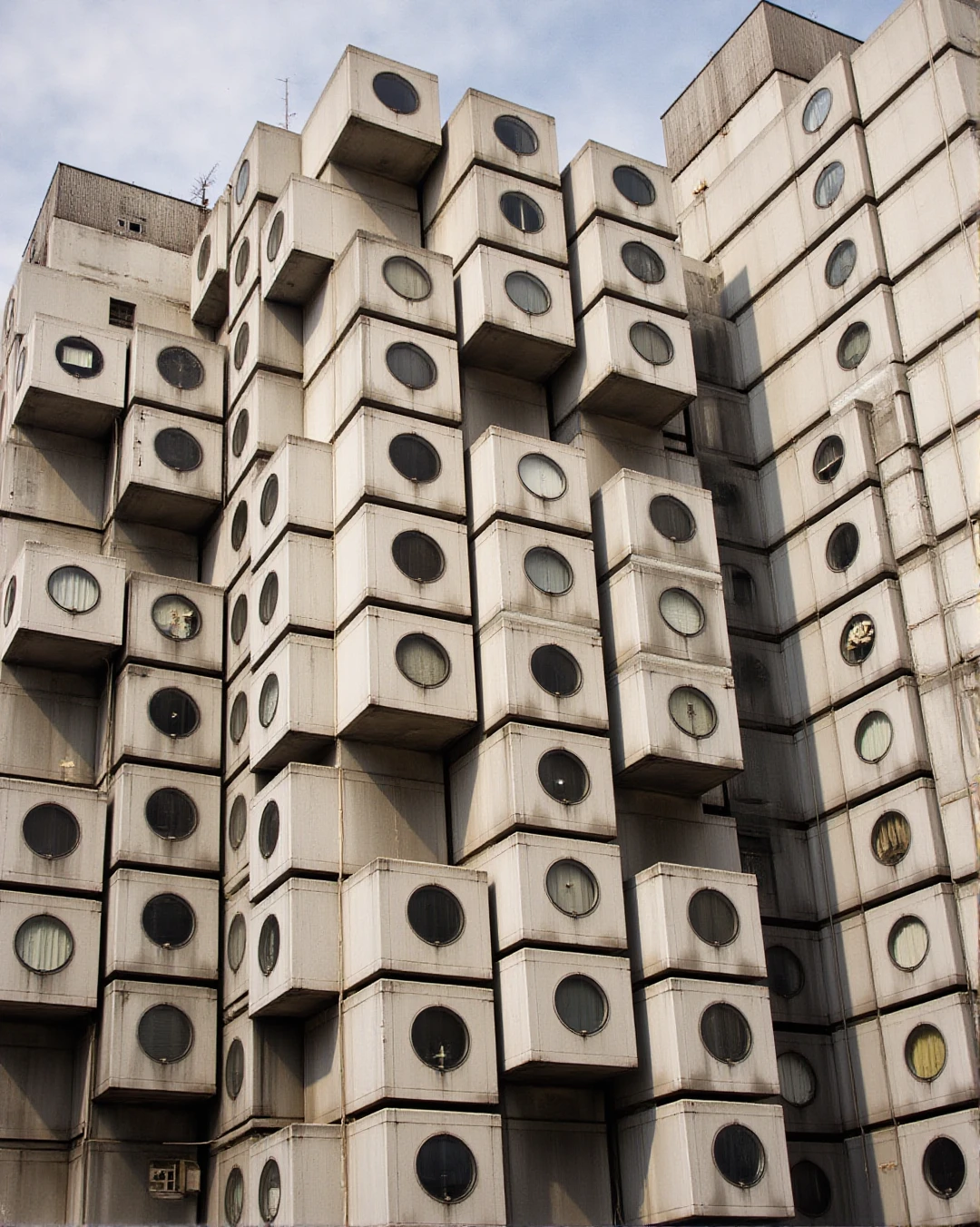 A photo of the Nakagin Capsule Tower <lora:ts_f1d_nakagincapsuletower_v2_1500:1>