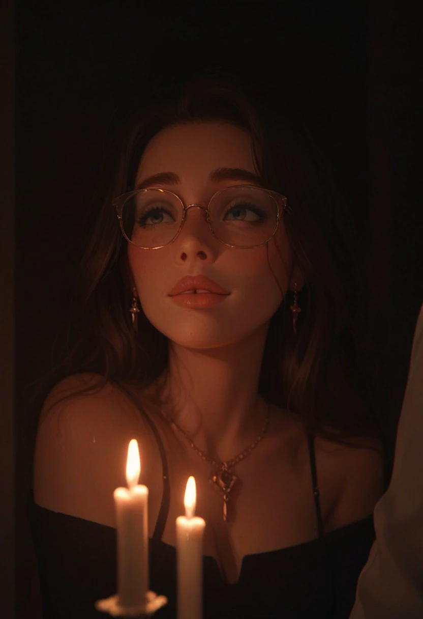 score_9, score_8_up, score_7_up, score_6_up, Expressiveh, 
very aesthetic, romantic couple 40 years old having a romantic candle light dinner, very sweet beautiful, excitement, pretty, sweaty, very excited, cute glasses, night, living room, romantic setting, candlelight