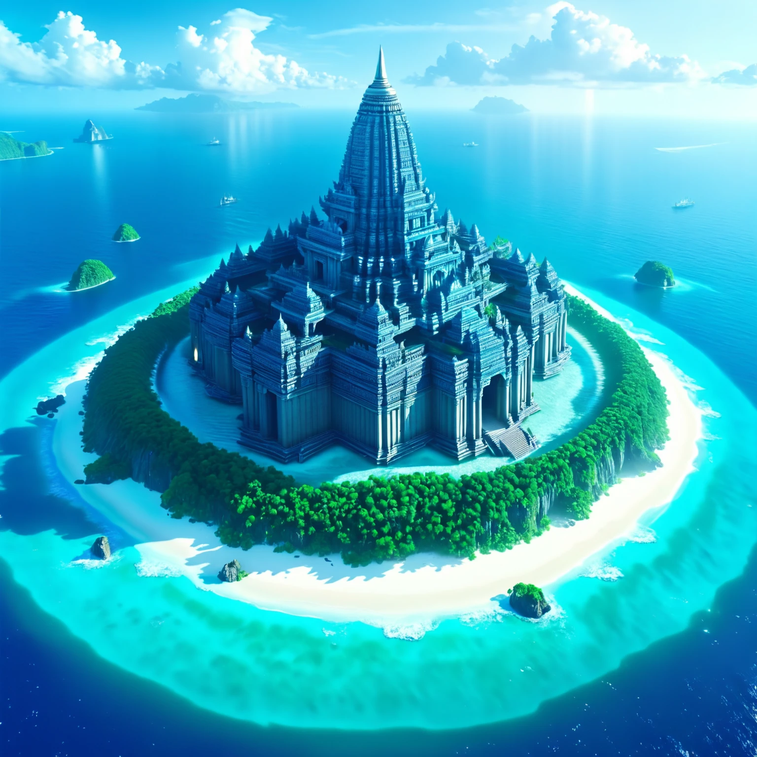 (a huge and majestic temple stands on an island), (in the middle of the vast ocean), <lora:epwsdxl:0.8>, elementalplanewater, best quality, masterpiece, 4k, uncensored, prefect lighting, rating_explicit, very aesthetic, detailed, <lora:add_details_xl:0.6>, very detailed, <lora:SDXLHighDetail_v5:0.6>