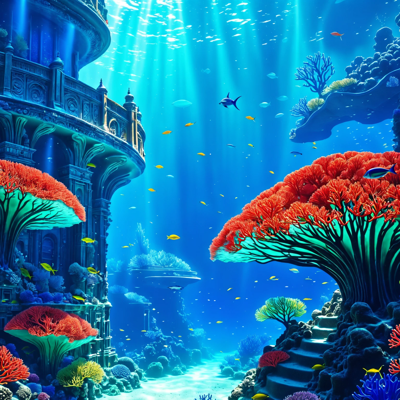 deep under the ocean there is a city carved out of coral, it is bright and cheerful, <lora:epwsdxl:0.6>, elementalplanewater, best quality, masterpiece, 4k, uncensored, prefect lighting, rating_explicit, very aesthetic, detailed, <lora:add_details_xl:0.6>, very detailed, <lora:SDXLHighDetail_v5:0.6>