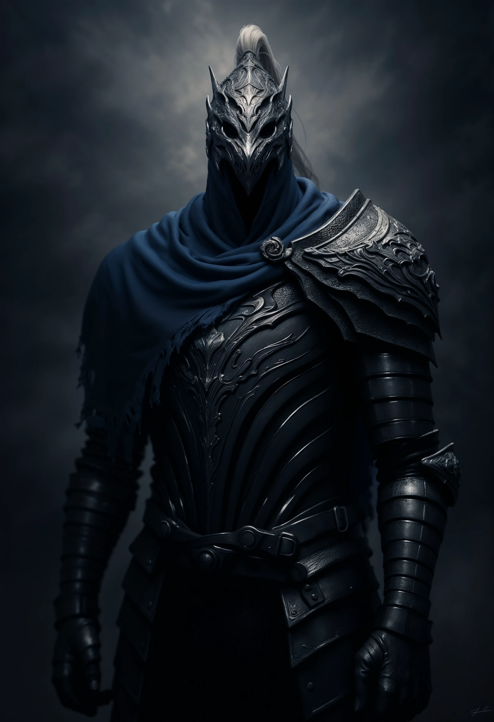 FluxArtorias, a figure shrouded in mystery and darkness, exudes a sense of foreboding and danger. His armor gleams with a dark, ominous sheen, his greatsword a menacing silhouette against the dimly lit backdrop. This hyper-realistic depiction of the legendary knight in a dark fantasy setting captures every minute detail, from the intricate etchings on his armor to the intensity in his eyes. The image, likely a digitally rendered masterpiece, is a hauntingly captivating portrayal of a hero on the brink of corruption. <lora:FluxArtorias:1>