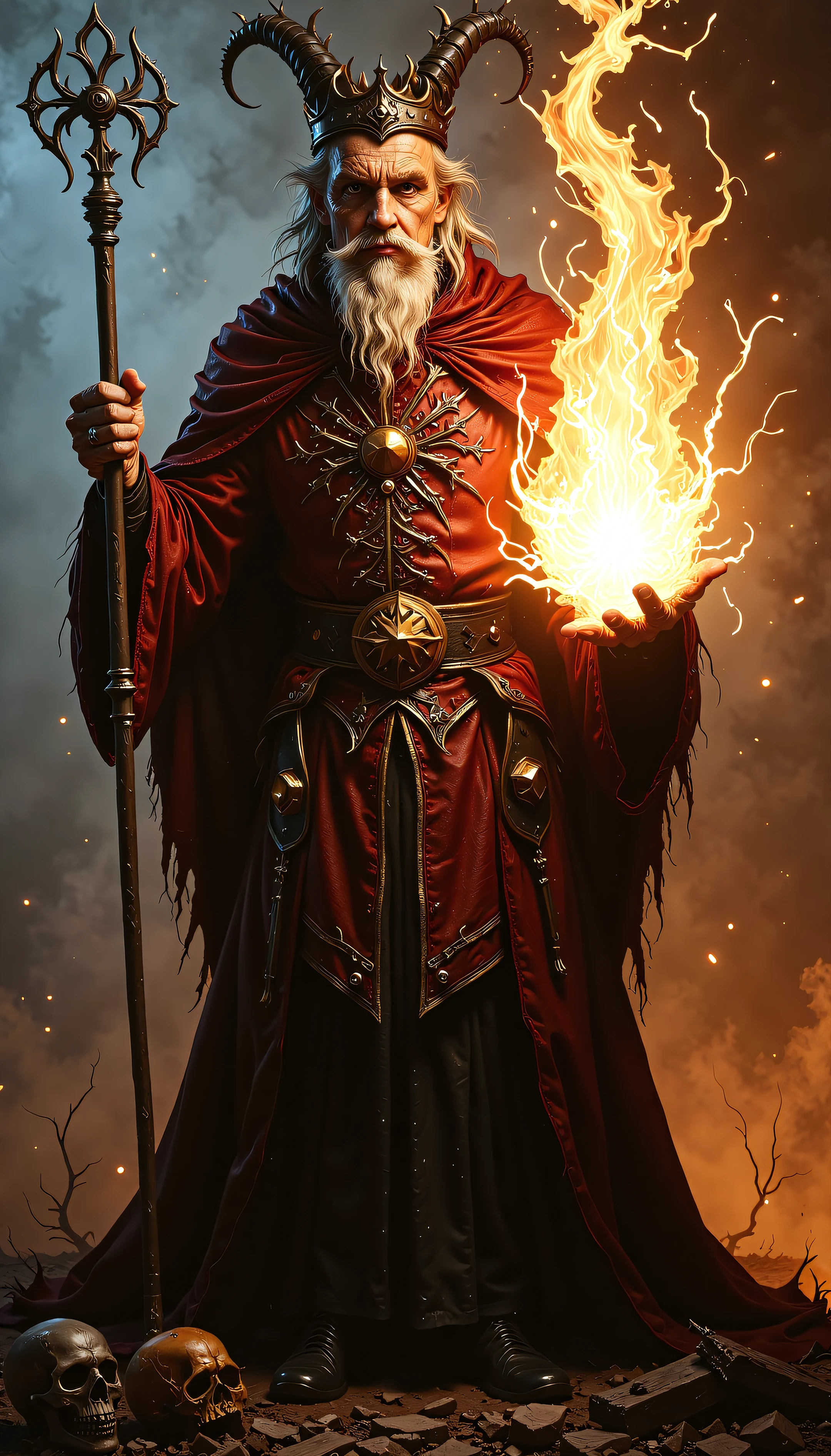 devast8, an evil wizard casts a fireball spell