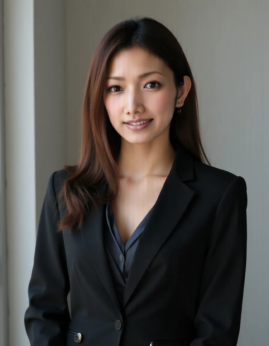 portrait photo of a female in conservative business suit <lora:GTM-step00001500:1.4>