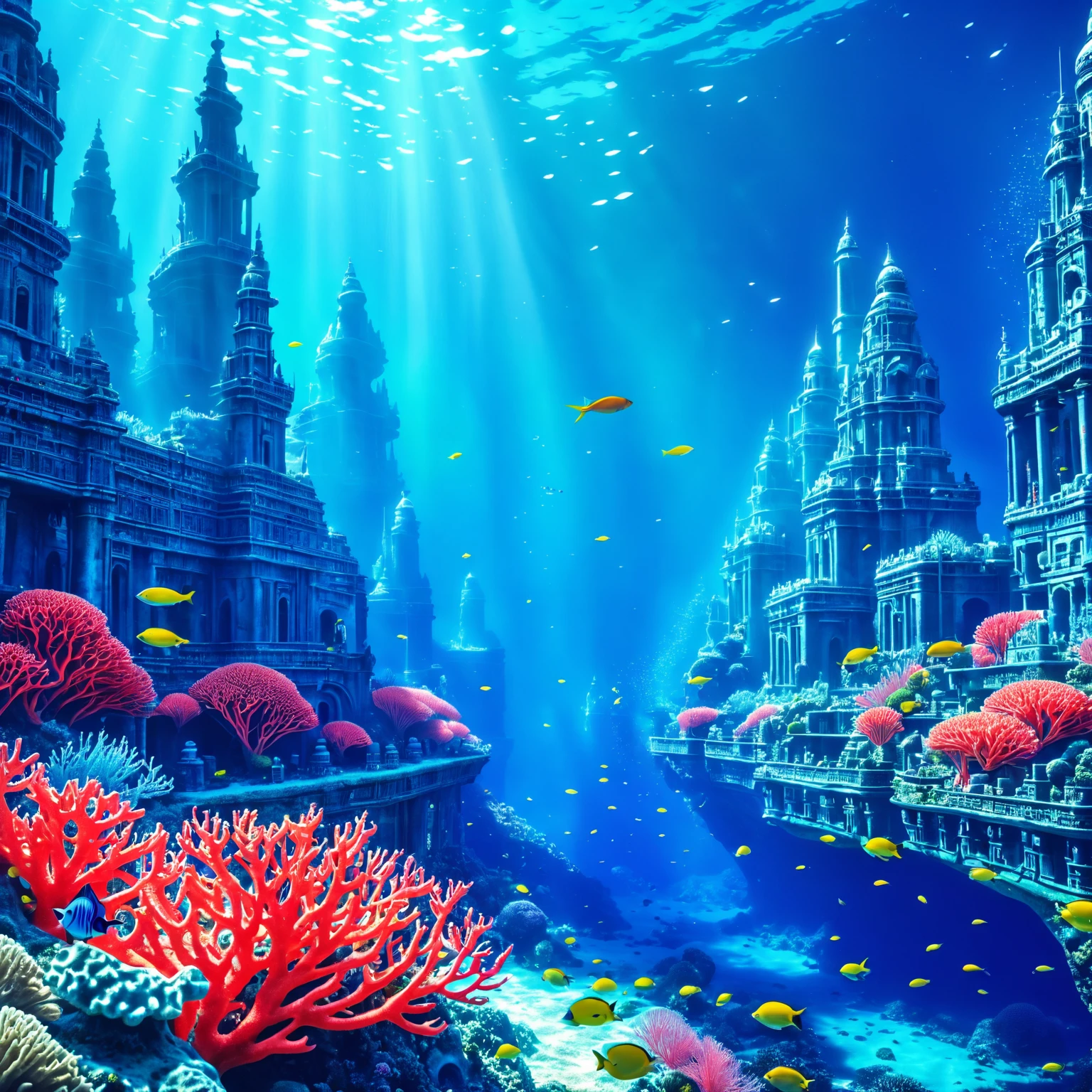 deep under the ocean there is a city carved out of coral, it is bright and cheerful, <lora:epwsdxl:0.6>, elementalplanewater, best quality, masterpiece, 4k, uncensored, prefect lighting, rating_explicit, very aesthetic, detailed, <lora:add_details_xl:0.6>, very detailed, <lora:SDXLHighDetail_v5:0.6>