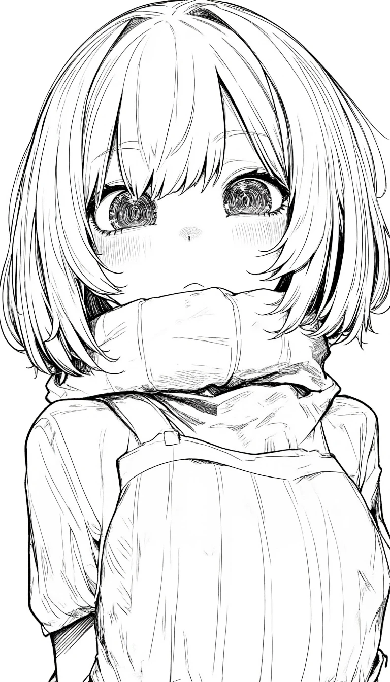 a drawing of a person with a weird face,junji ito draw,hatyuuruinohito style