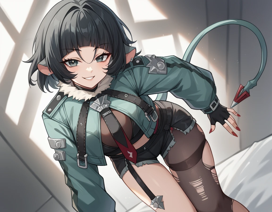 Anime, flat , (Ellen 18-years-old, short dark layered hair, Brown-eyed, small breast:1.0), hair clips
Fantasy Rogue outfit, belt, spread legs, sitting, embarrassed, groin , fantasy