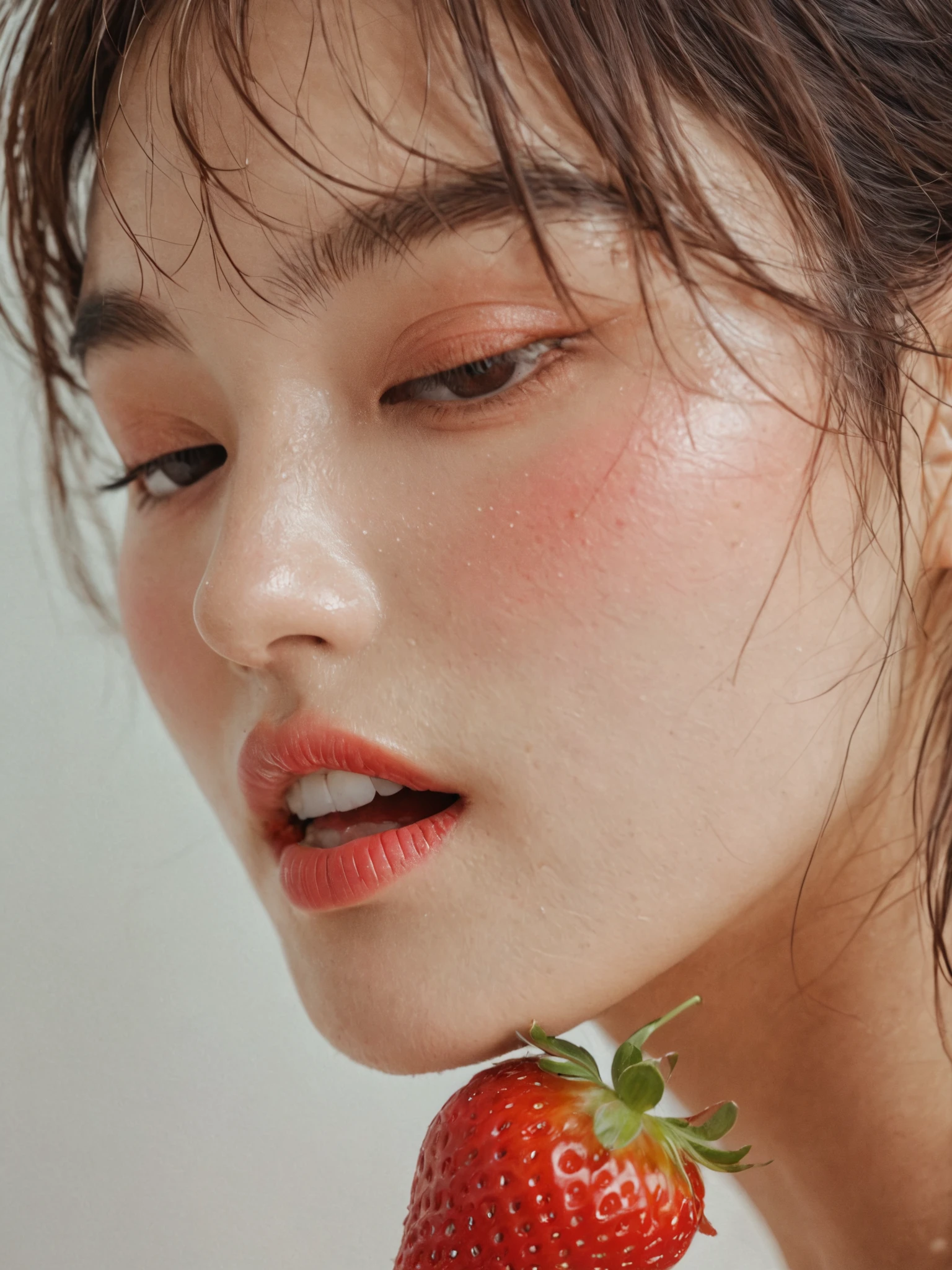 kiss mouth, cute pose, girl wearing sport cloth pastel theme, Half-body portrait, bikini, sexy belly, kiss a strawberry, closed eyes
profile portrait
Fashion magazine, detailed face skin, high resolution, misa, detail texture
<lora:Misa V1_epoch_7:1>, (best quality:1.3), photo-realistic, highly detailed, high resolution RAW photo, film grain