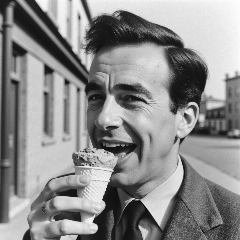 RupertMurdoch, a young man in his early 20s eating an ice cream cone. younger RupertMurdoch