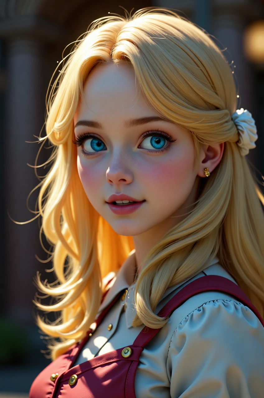 @l1c3, a woman with blonde hair and blue eyes, cinematic, highly detailed, 4k, trending on artstation