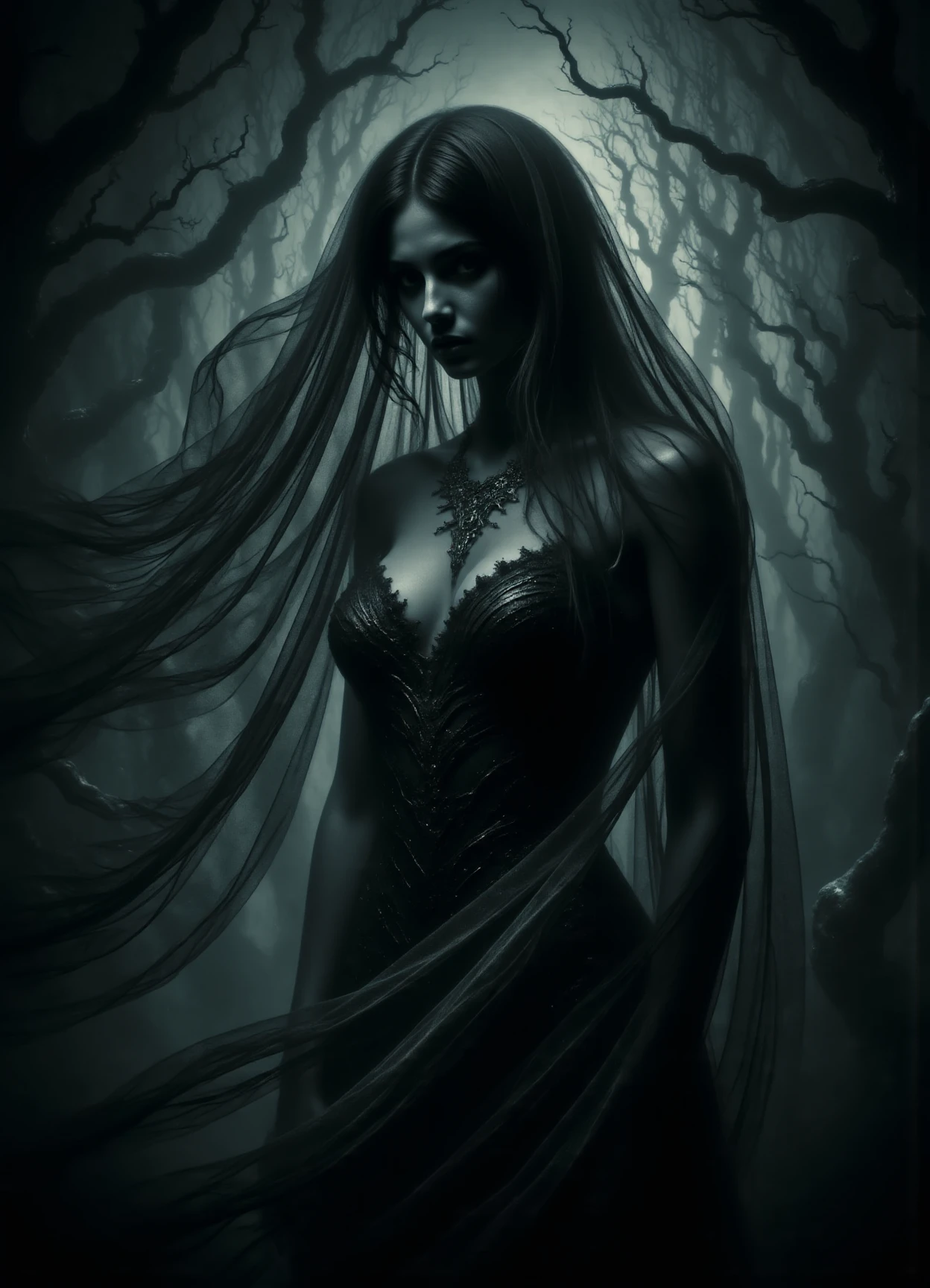 veil of darkness,  female  siren, seductive and alluring creatures, greek mythology,beautiful,danger, temptation