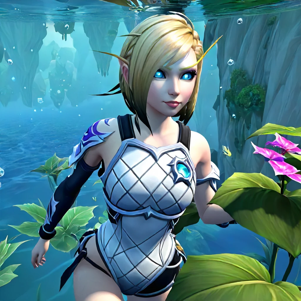 1girl, Alleria <lora:Alleria SDXL2:.9>, swimming