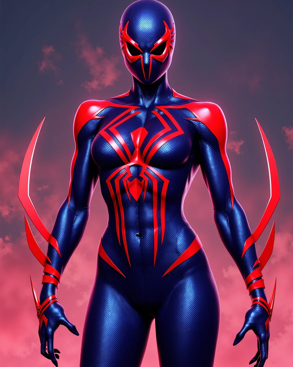 aiai-SM2099 female version of spider-man 2099, in the style of alex campbell