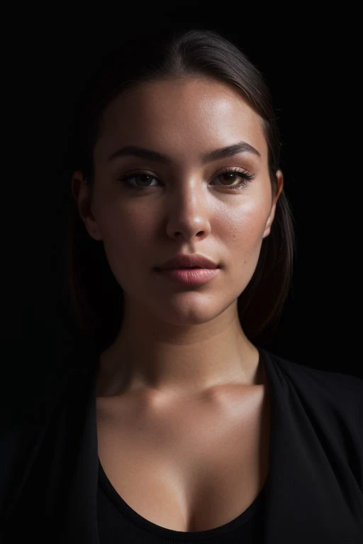DEN_genesis_lopez,
((headshot:1.2) portrait on a (plain black background:1.2), (headshot:1.2), (face focus:1.1), (facing the camera:1.2), Head in the centre, (eye contact:1.3), (intense stare:1.1), mouth open, (facing straightforward:1.2), (forward facing:1.1), Head, face, Head focus, Head tilted down, looking slightly up at the camera:1.2),
bokeh, f1.4, 40mm, photorealistic, raw, 8k, textured skin, skin pores, intricate details <lora:epi_noiseoffset2:1>, epiCRealism