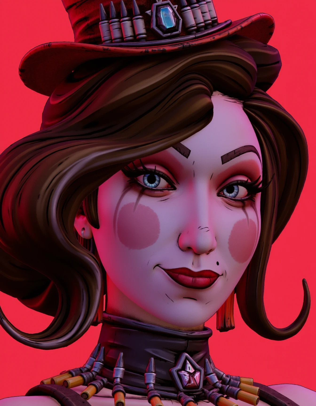 cel shaded closeup  portrait of m0xxi . wearubg red hat,<lora:moxxiFlux:1>