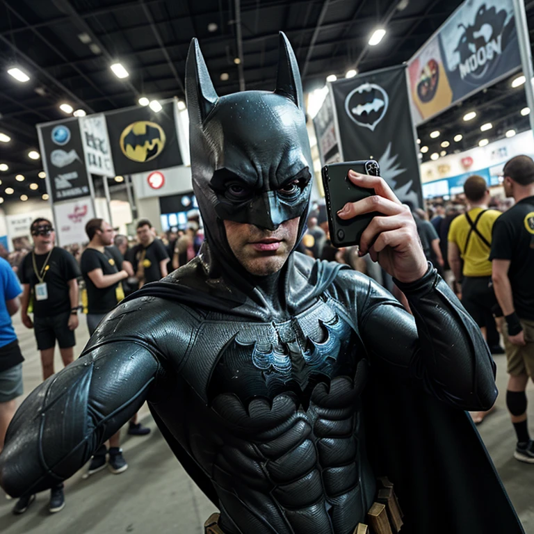 egcon Batman taking a selfie at comicon