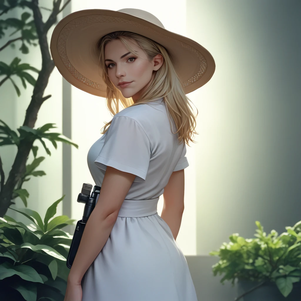 score_9, score_8_up, score_7_up, source_anime, solo, professional photograph of Calisto woman, up close, blonde, long hair, bangs, posing on the streets of Venice, italian city with water canals, modern day, sunny day, warm lighting, she's wearing a nice sundress, a panama hat, looking at the viewer, <lora:Callisto Pony-000008:1>