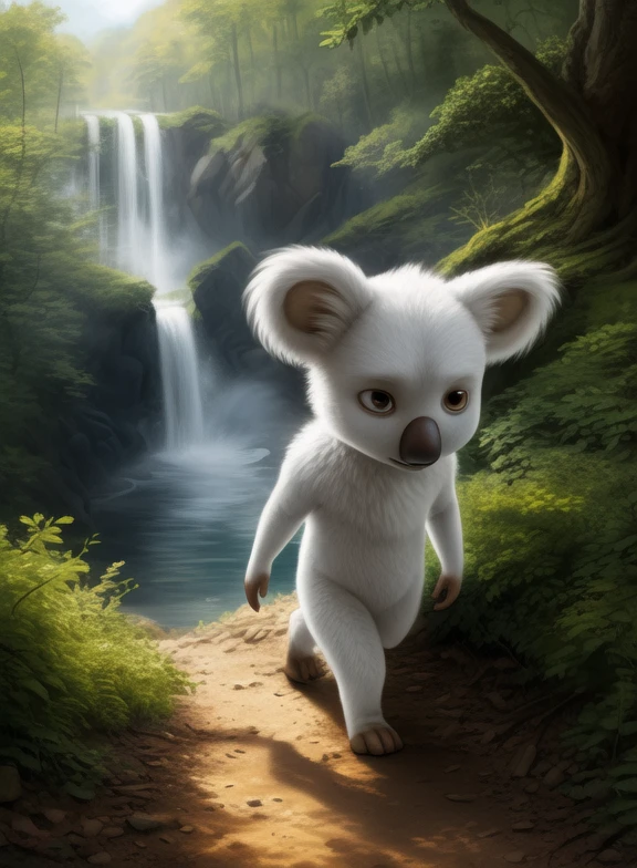 <lora:JohnnykoalaDom:0.8> Johnnykoala, koala, white fur, brown eyes, chibi,
[  (nature), forest, day, clouds, waterfall,  ] (walking, view from above,)
(beautiful, aesthetic, perfect, delicate, intricate, saturated colors), masterpiece, digital drawing, best quality,
[by kenket|by totesfleisch8], by thebigslick:by silverfox5213:0.8], [by syuro, by paloma-paloma::0.2, (Tricksta, TotesFleisch8)