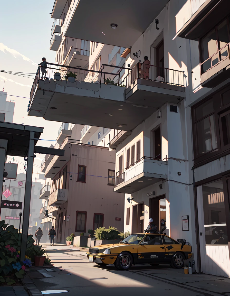 best quality,masterpiece,highly detailed,ultra-detailed,
<lora:neg9V2_last:0.5>
  <lora:cosy_punkcity:1.35>
 1house, scenery, outdoors, building bauhaus  leyendecker
in Cyberpunk 2077 ,The Net, a virtual reality network that connects people all over the world. It's a place where anything is possible, and people can live out their wildest dreams.