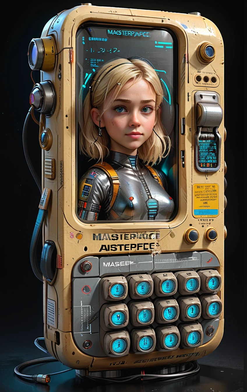 (in ARTIST style:1.4), (masterpiece:1.7), full body,
cute blonde 21yo girl on the beach with (science fiction texture, science fiction skin, science fiction, someplastic, no humans, black background, simple background, phone, still life, cable, screen, cellphone, english text, old style, old phone, device, wearable item) skin,
(masterpiece:1.8), (highest detailed:1.8), (angle:1.8), perfectly lighted, (contrast), (saturated), (((sharp focus))), (hyperdetailed:1.3), (intricate details:1.2), (Refined details:1.3),
(best quality:1.5), highly detailed textures, vibrant colors,
<lora:Someplastic:1>,
<lora:add-detail-xl:1> (ultra sharp focus:1.8), (detailed skin:1.8), (detailed windows:1.8), (thin lines:1.8), (best quality:1.8),
<lora:Apparatus_-_Traction_City_Walkers_Vehicles:0.7>,