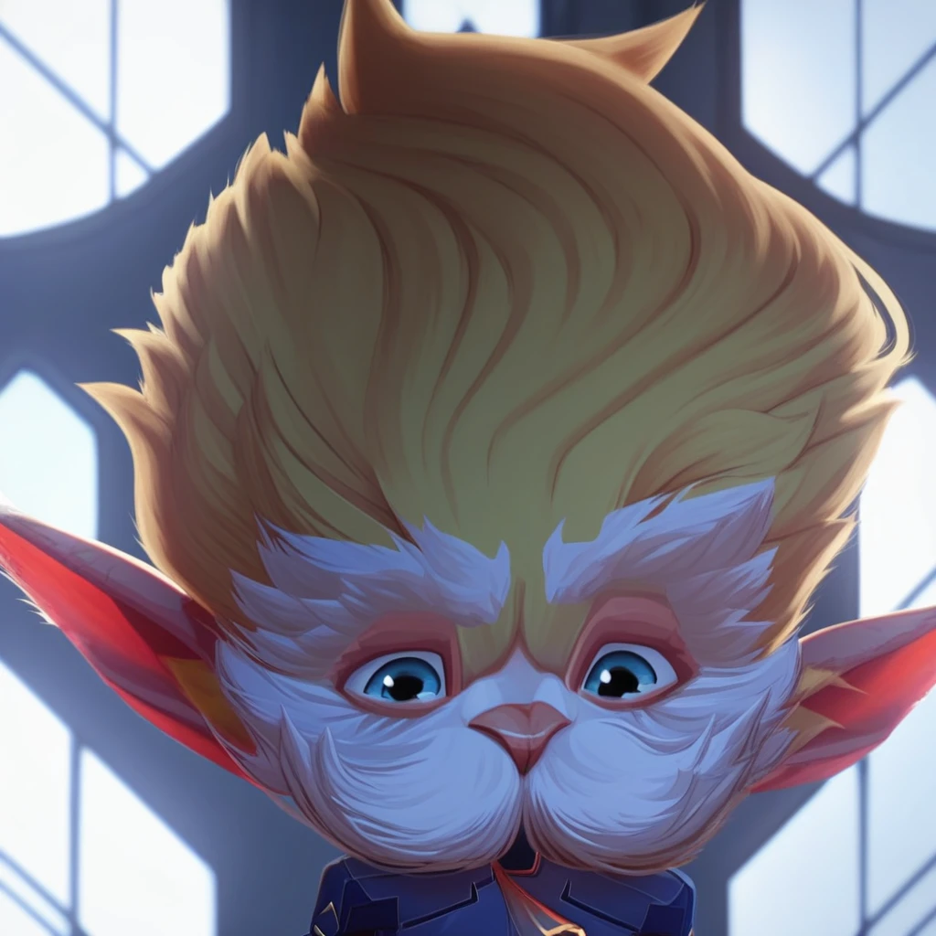 heimerdinger side close up blue eyes facial hair window